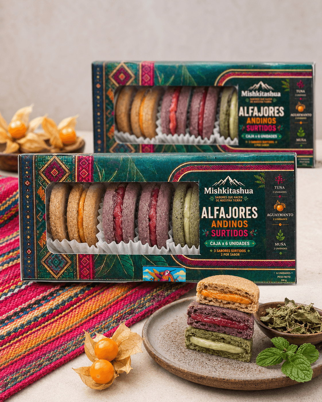 Alfajores andinos Mishkitashua con ingredientes de los Andes